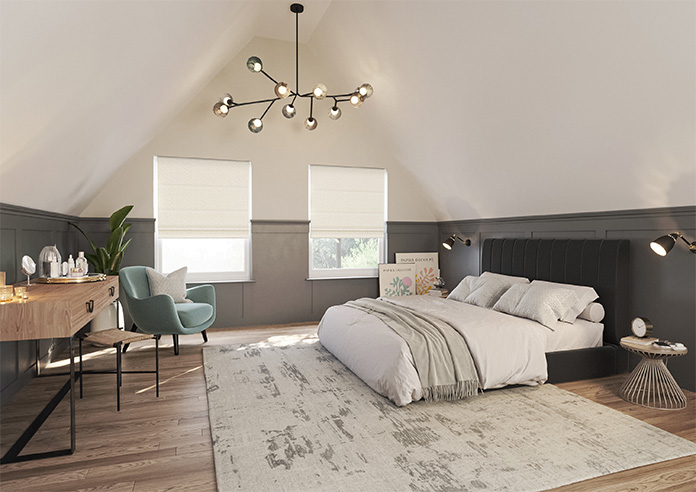 Rolling Hills Velvet, Misty Grey - Twist&Fit Roman Blind - Image 6